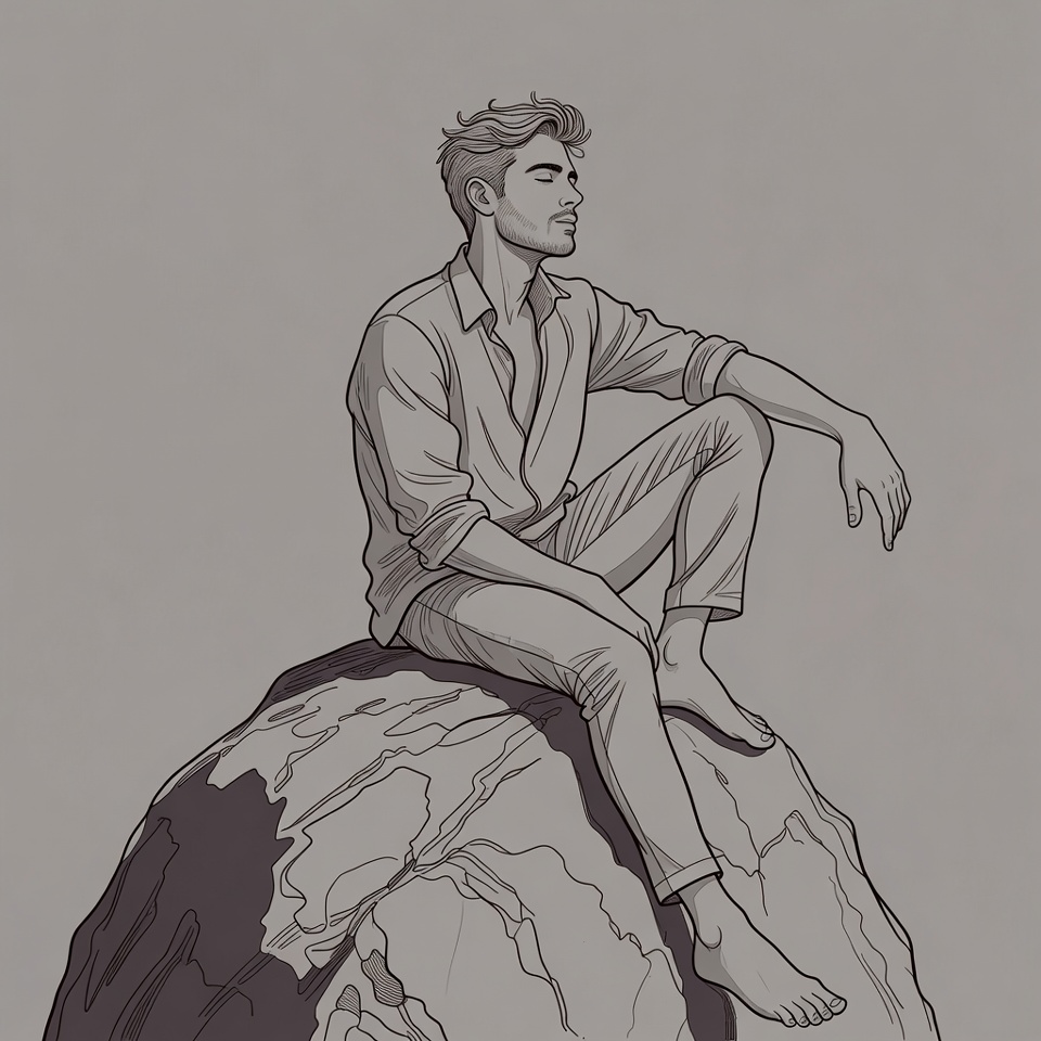 Man meditating on rock Man meditating on rock