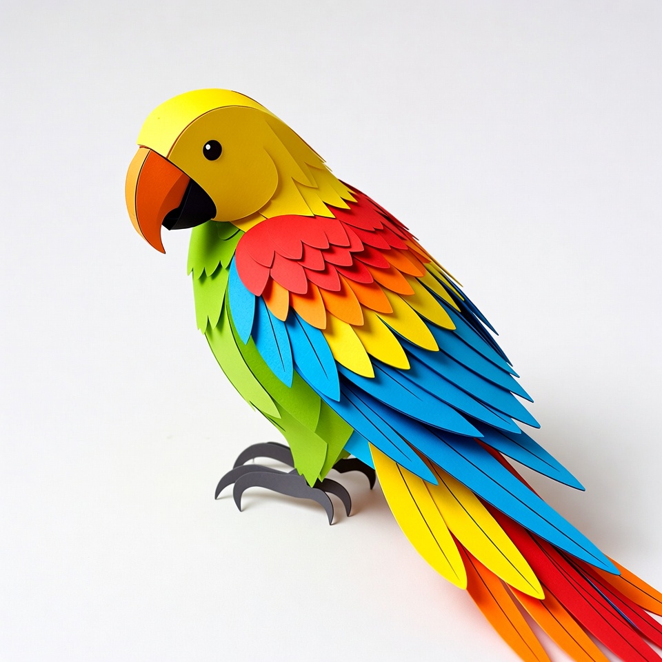 Colorful Origami Paper Parrot Colorful Origami Paper Parrot