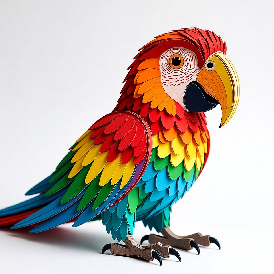 Colorful Papercraft Scarlet Macaw Parrot Colorful Papercraft Scarlet Macaw Parrot