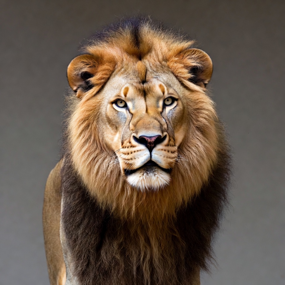 Lion with majestic mane Lion with majestic mane