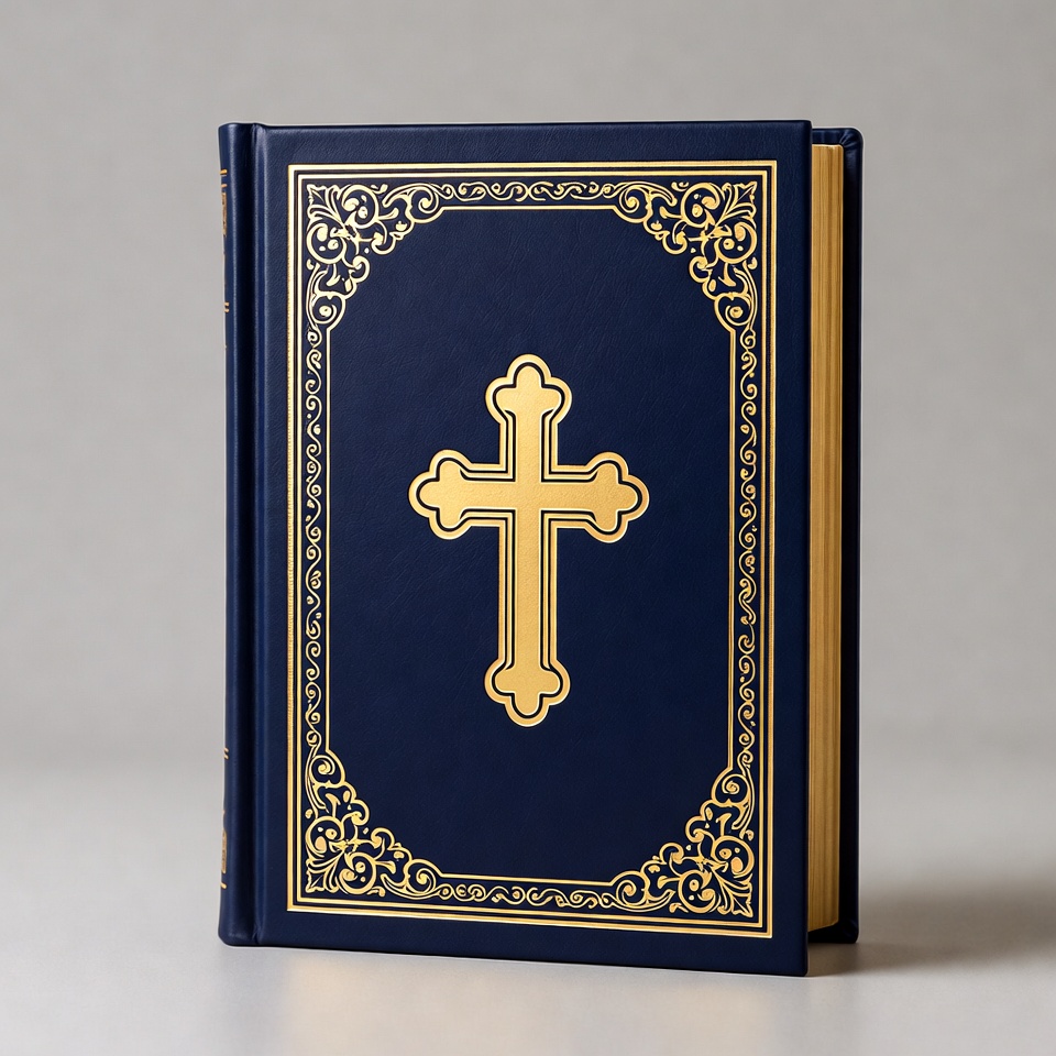Navy Bible with Gold Cross Navy Bible with Gold Cross