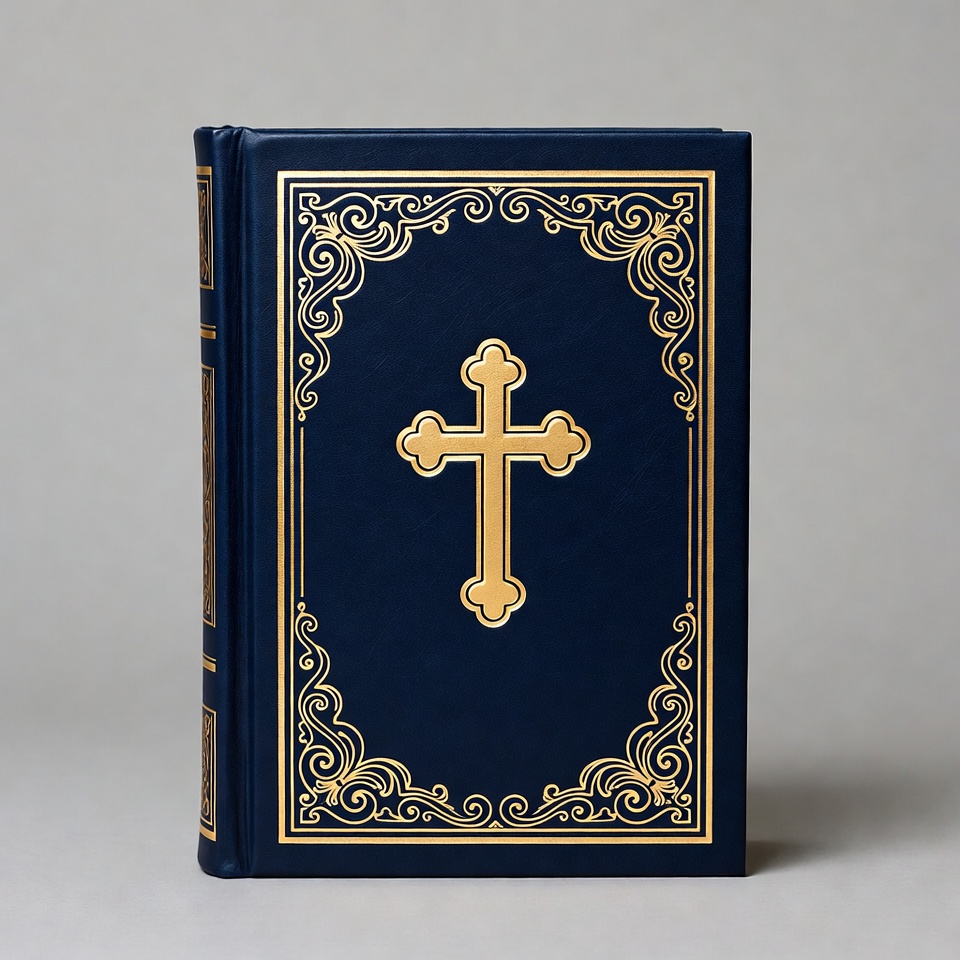 Blue Bible with Gold Cross Blue Bible with Gold Cross