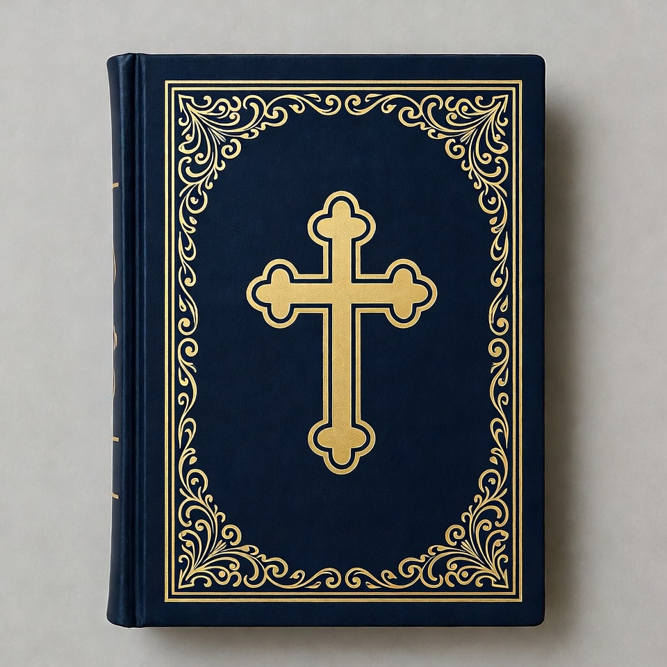 Blue Bible with Gold Cross Blue Bible with Gold Cross