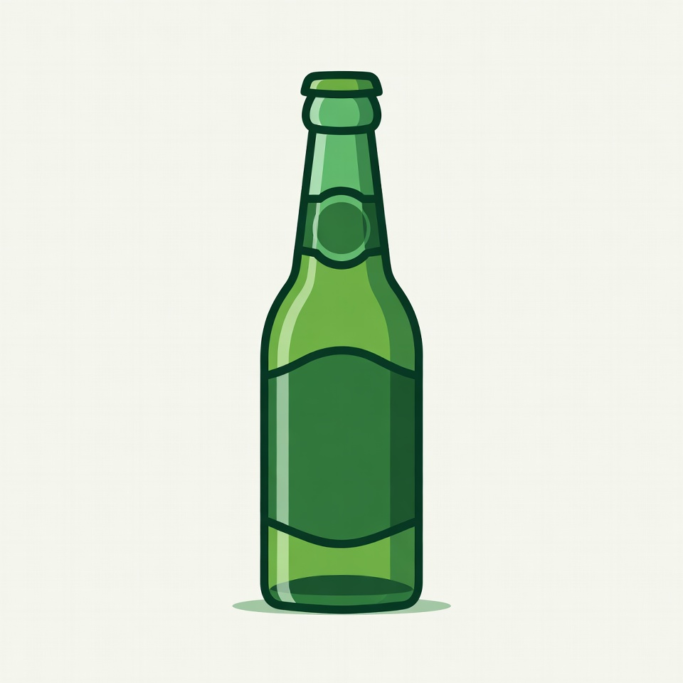 Green Beer Bottle Illustration Green Beer Bottle Illustration
