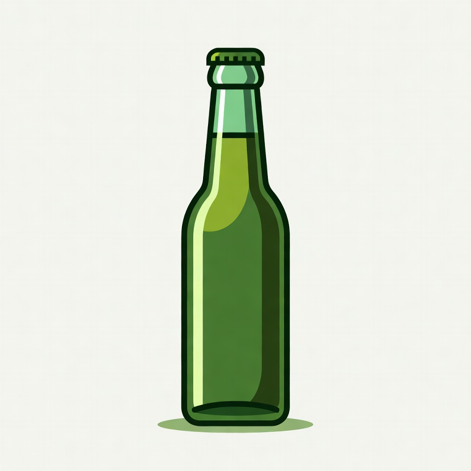 Green Beer Bottle Illustration Green Beer Bottle Illustration