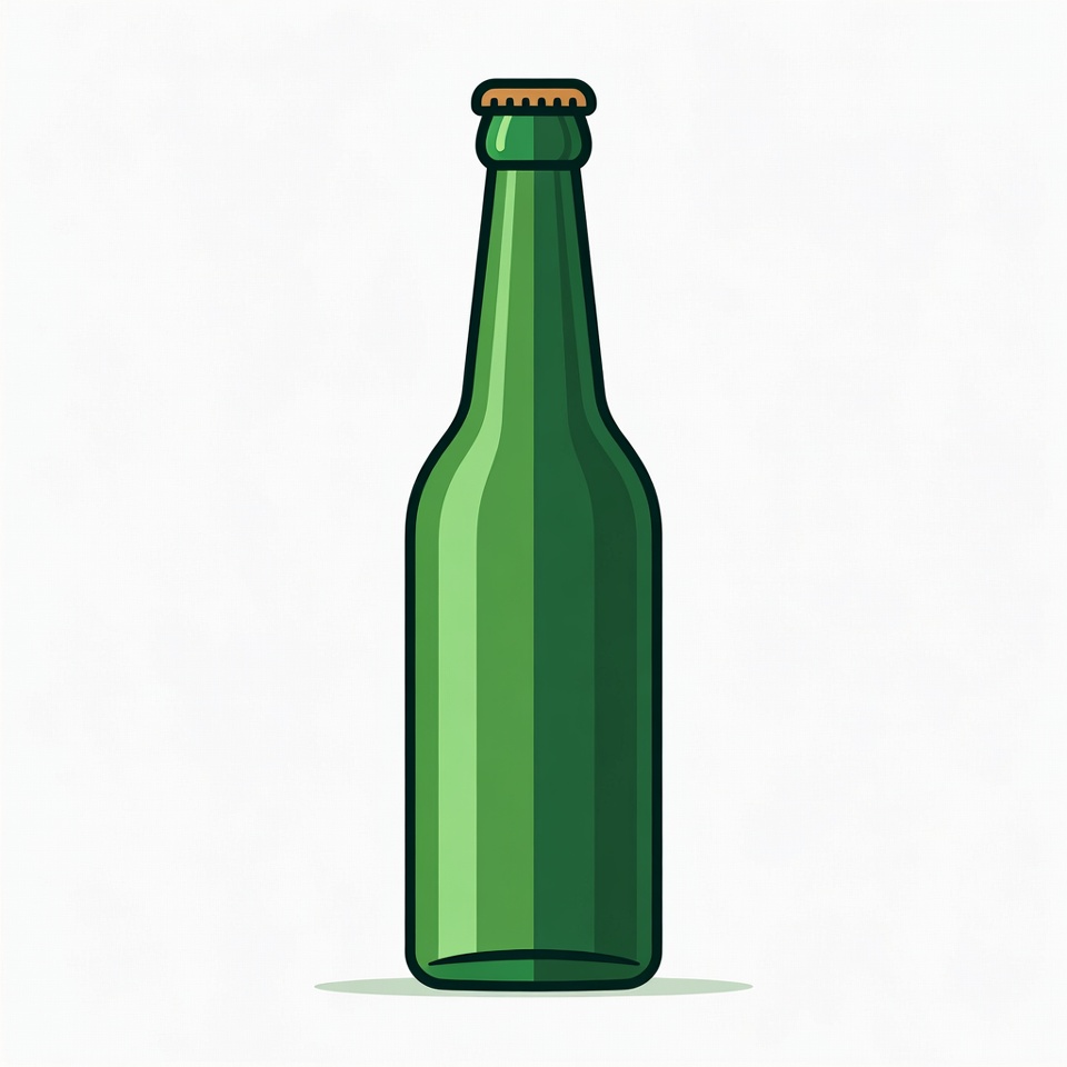 Green Beer Bottle Illustration Green Beer Bottle Illustration