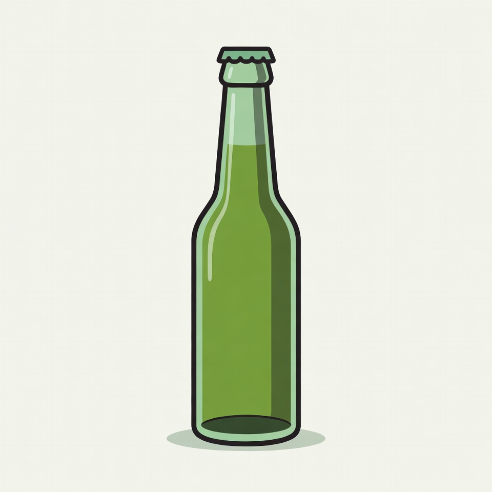 Green Beer Bottle Illustration Green Beer Bottle Illustration