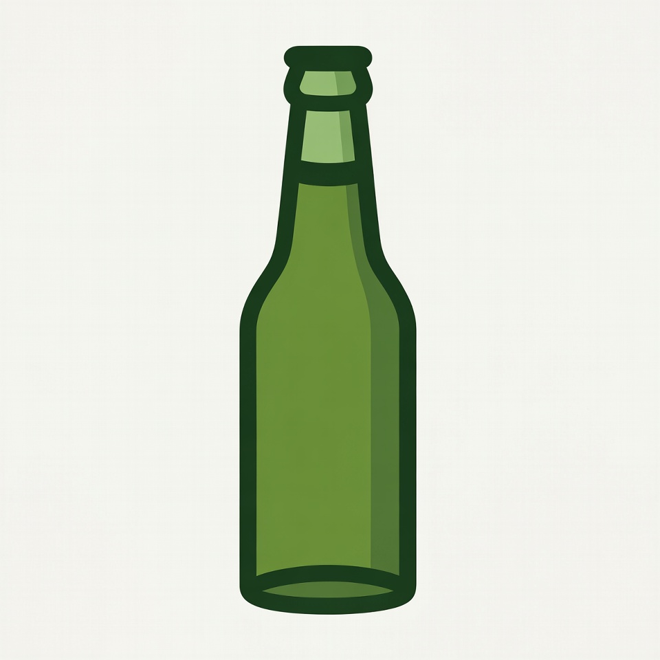 Green Beer Bottle Illustration Green Beer Bottle Illustration