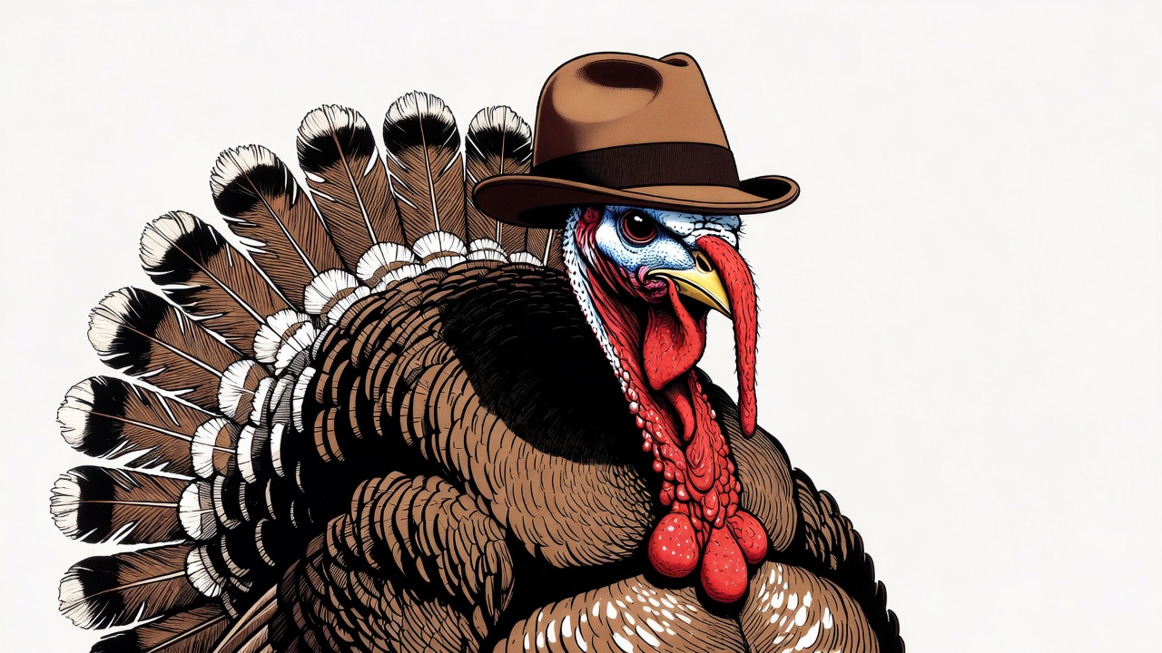Cartoon Turkey Wearing Cowboy Hat Cartoon Turkey Wearing Cowboy Hat