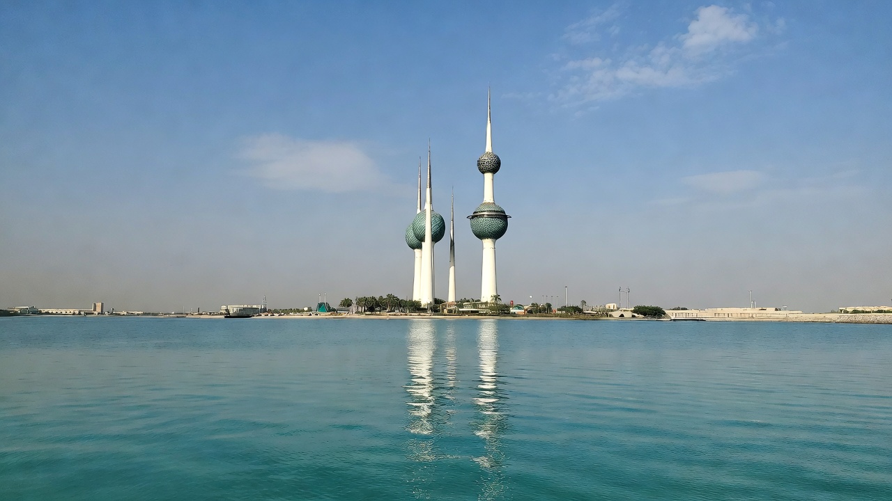 Kuwait Towers on waterfront Kuwait Towers on waterfront
