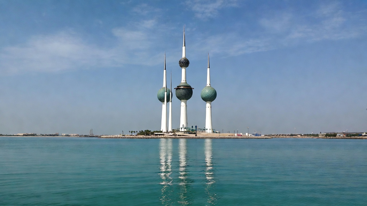 Kuwait Towers on waterfront Kuwait Towers on waterfront