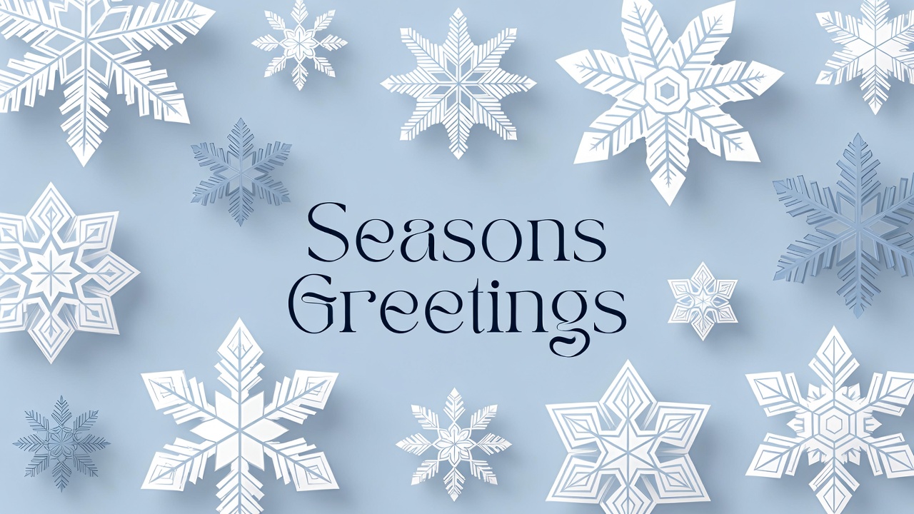 Seasons Greetings with Snowflakes Seasons Greetings with Snowflakes