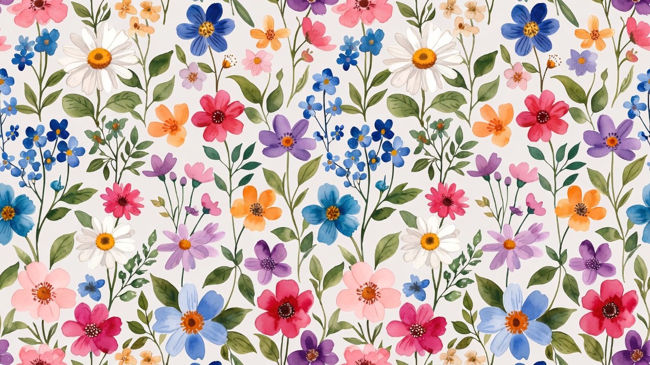 Colorful Wildflower Seamless Pattern Illustration Colorful Wildflower Seamless Pattern Illustration