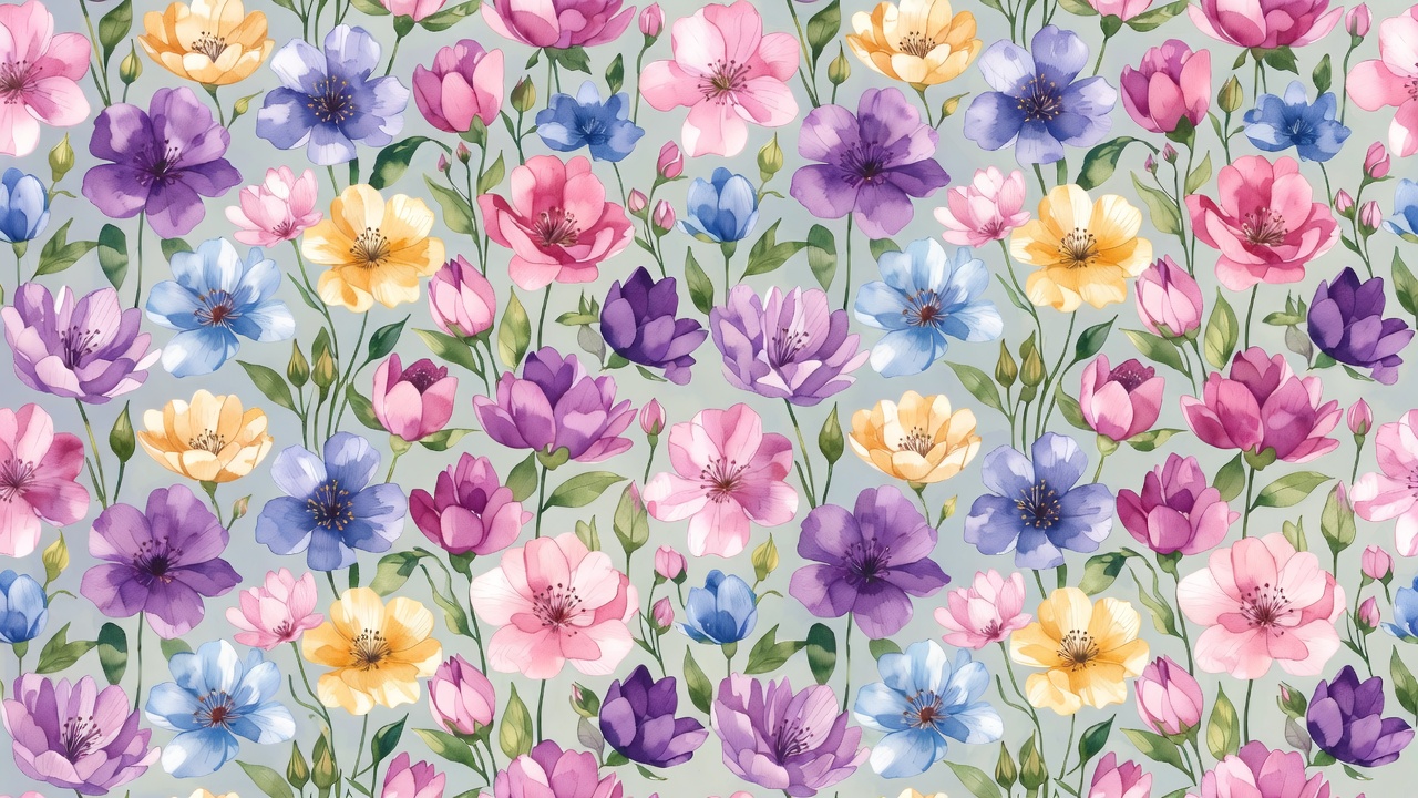 Watercolor Flower Pattern Illustration Watercolor Flower Pattern Illustration