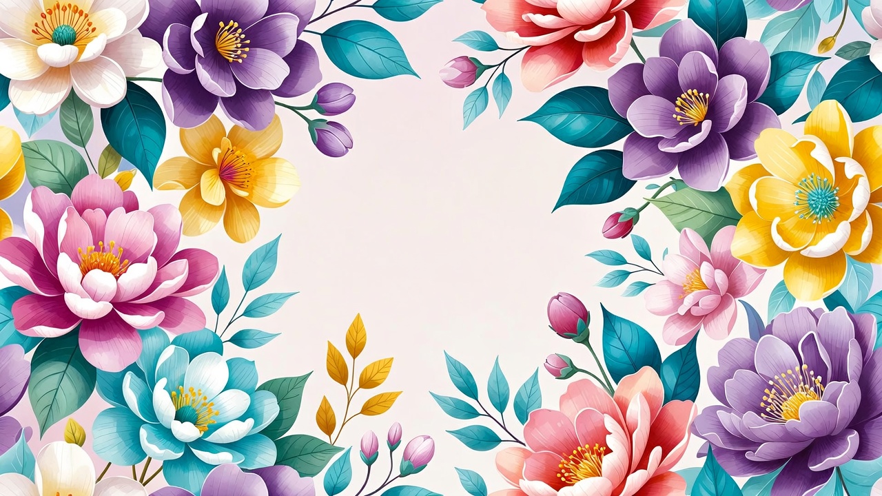 Colorful Floral Frame Illustration Colorful Floral Frame Illustration