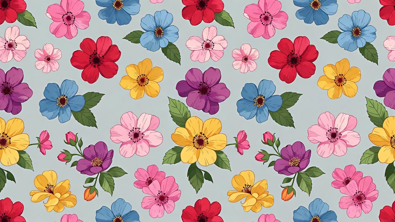Colorful Flowers Seamless Pattern Colorful Flowers Seamless Pattern