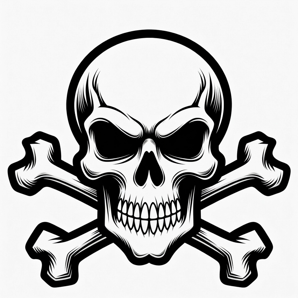 Skull and Crossbones Illustration Skull and Crossbones Illustration