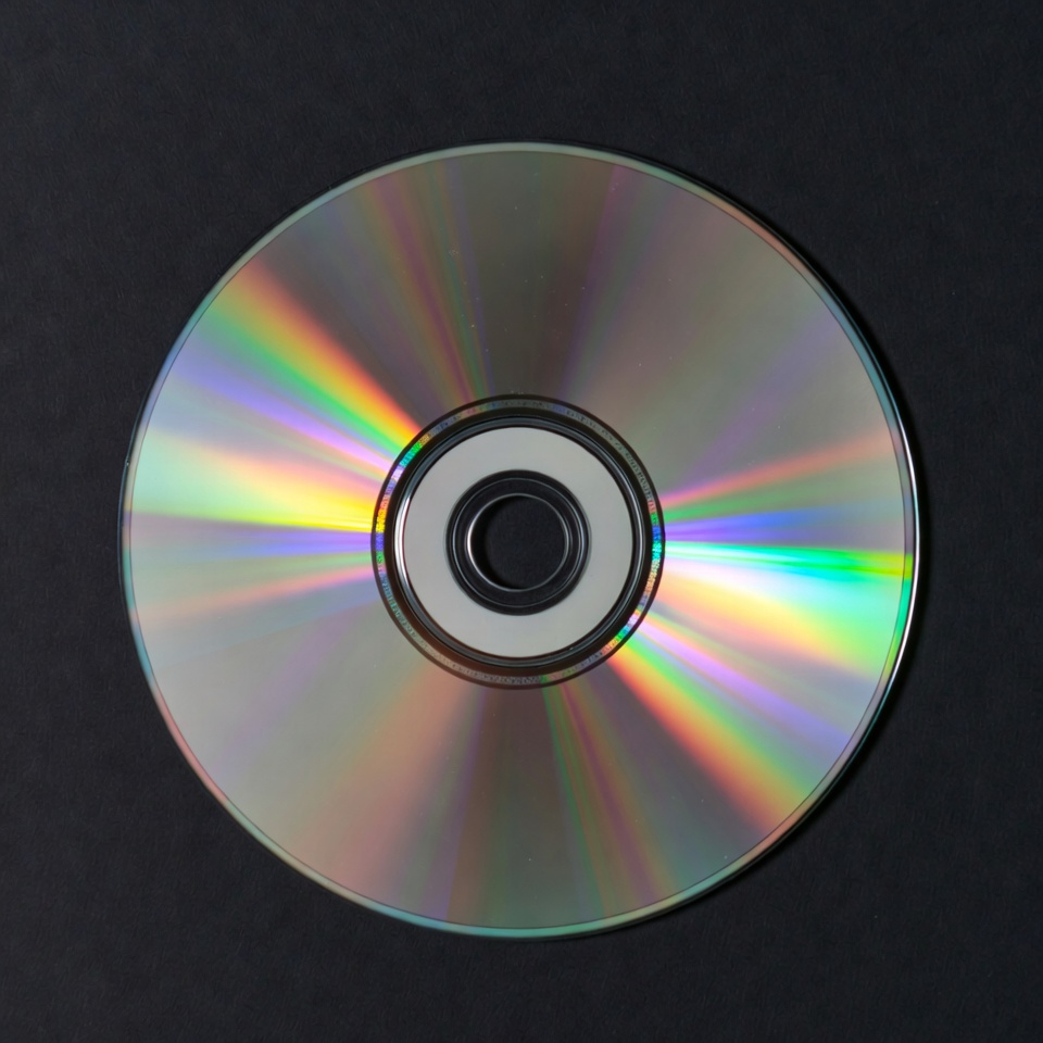 Shiny CD Disc on Black Background Shiny CD Disc on Black Background