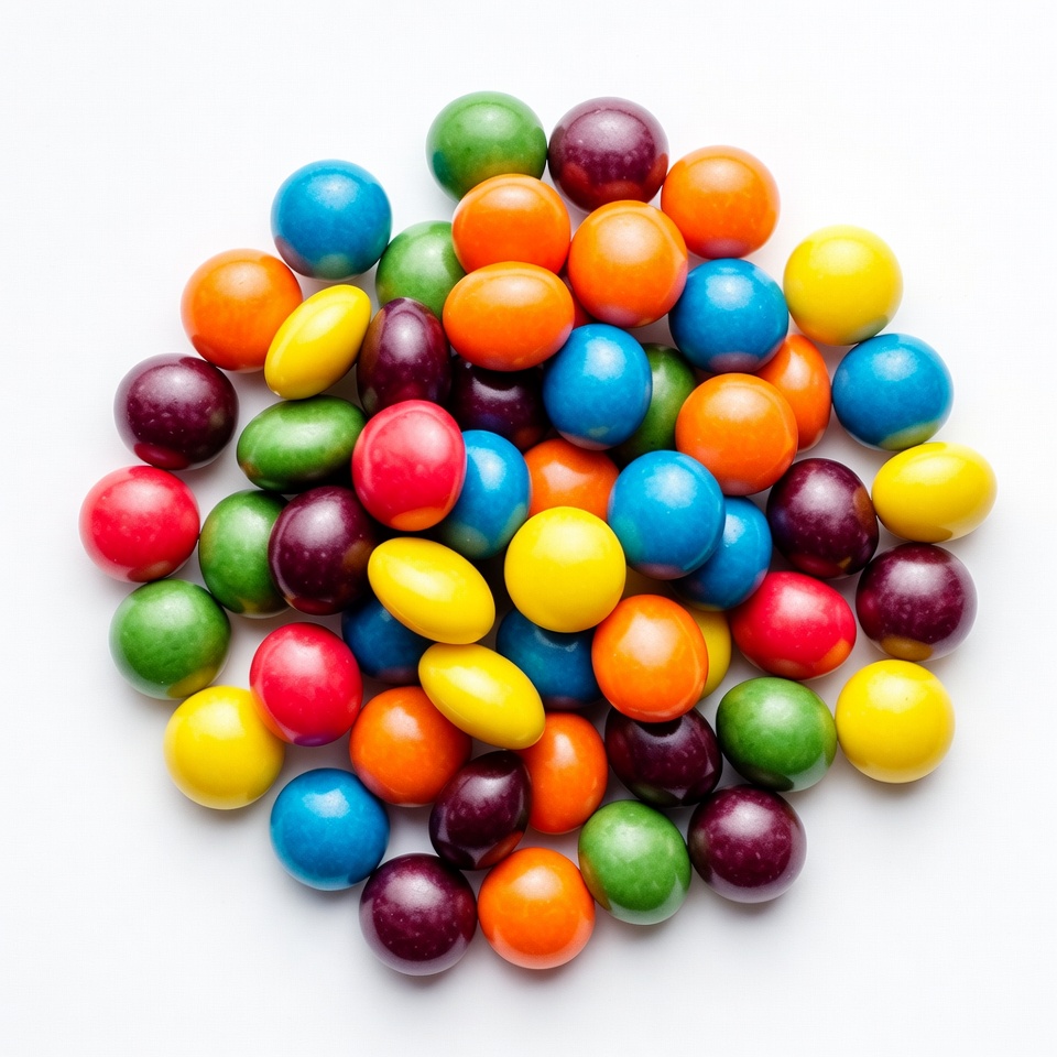Colorful Candy Pile on White Colorful Candy Pile on White