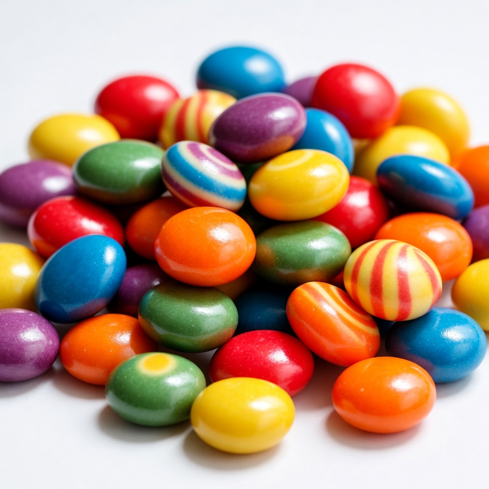 Colorful Candy Balls on White Background Colorful Candy Balls on White Background