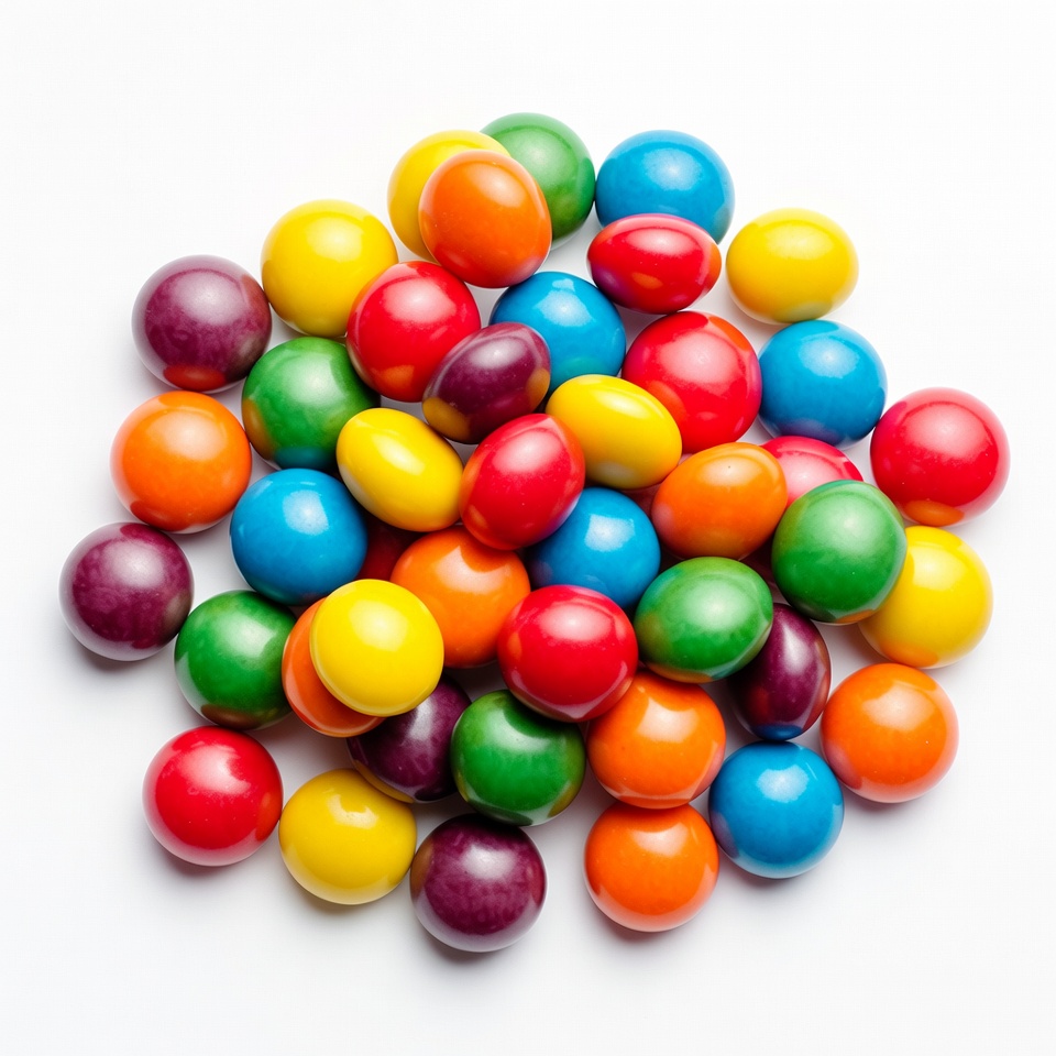 Colorful Candy Pile on White Colorful Candy Pile on White