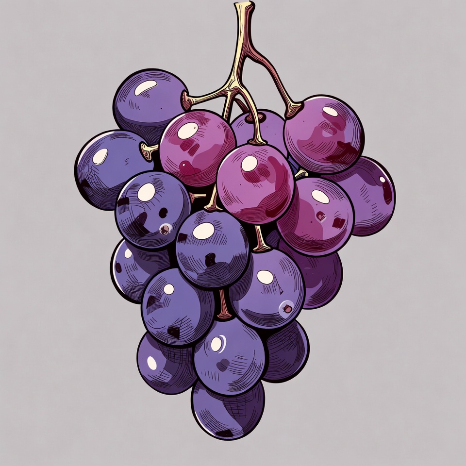 Purple grape bunch illustration Purple grape bunch illustration