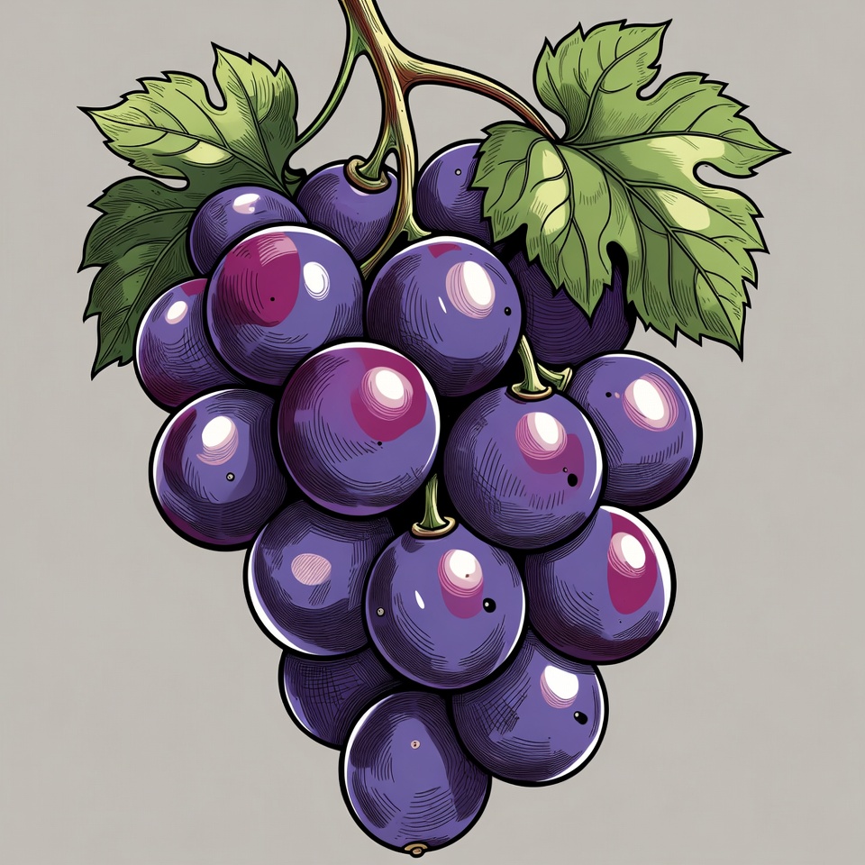 Bunch of purple grapes illustration Bunch of purple grapes illustration