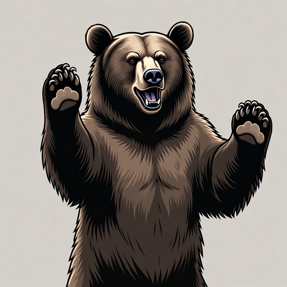 Roaring grizzly bear illustration Roaring grizzly bear illustration