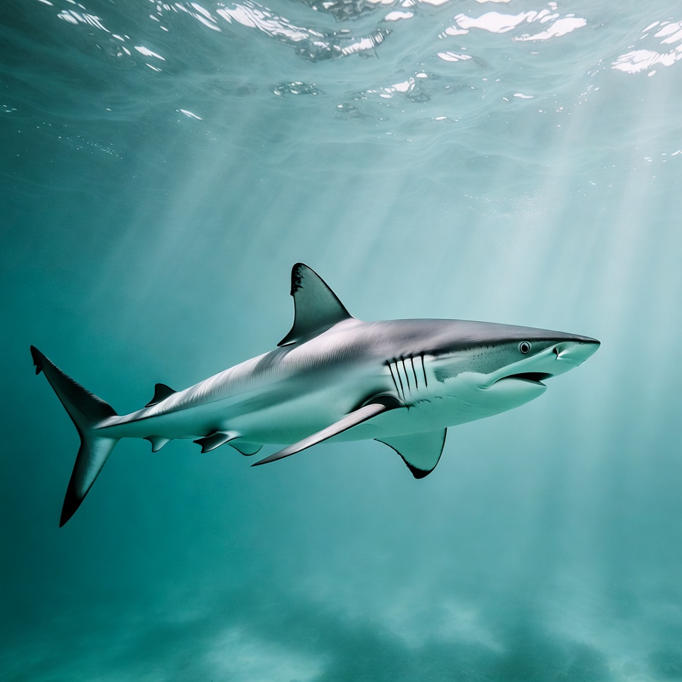Blacktip shark swimming underwater Blacktip shark swimming underwater