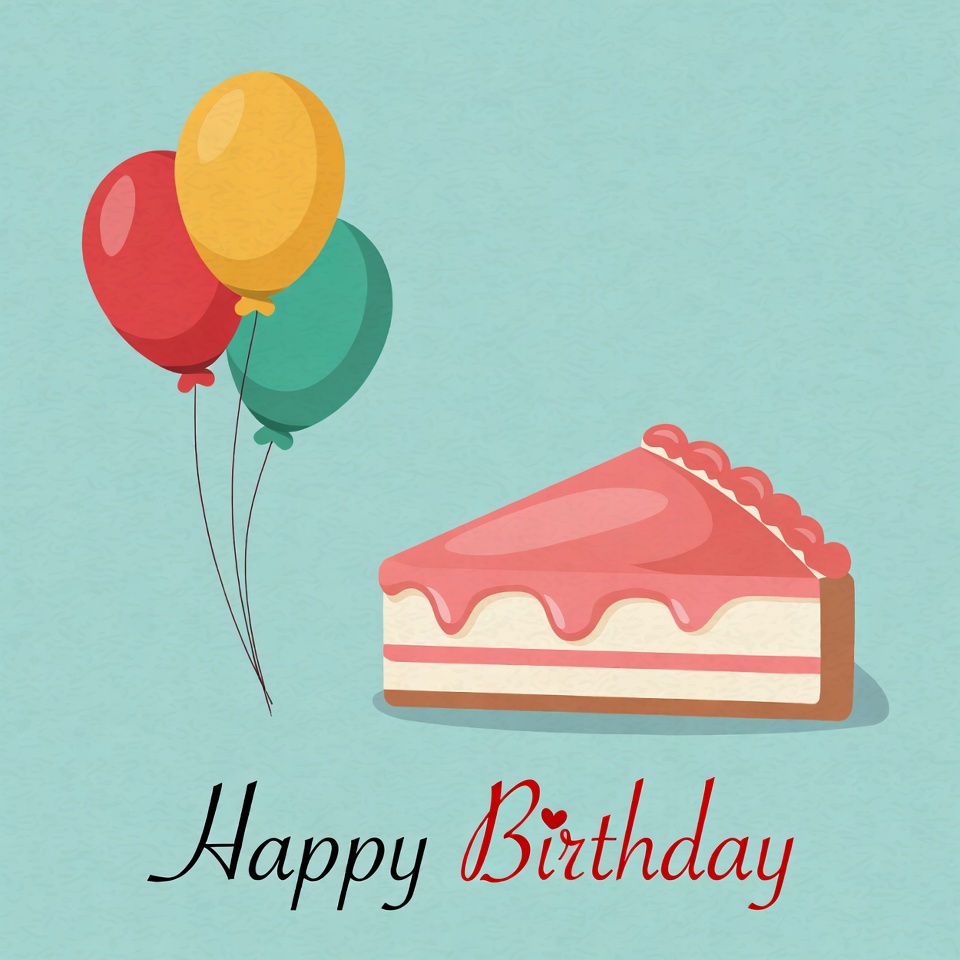 Happy Birthday Cake and Balloons Happy Birthday Cake and Balloons