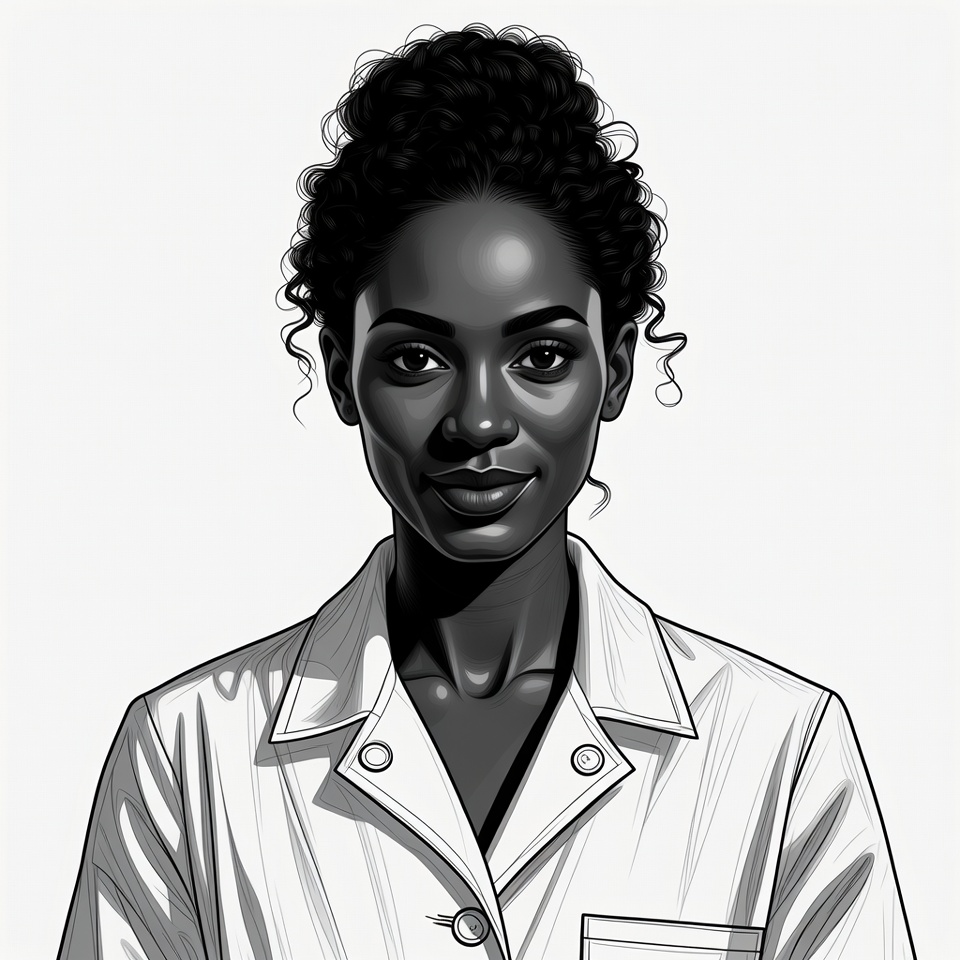 African-American woman in white coat African-American woman in white coat