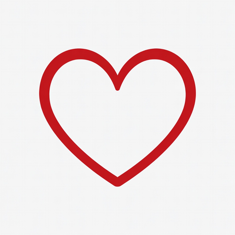 Red Heart Outline Icon Red Heart Outline Icon