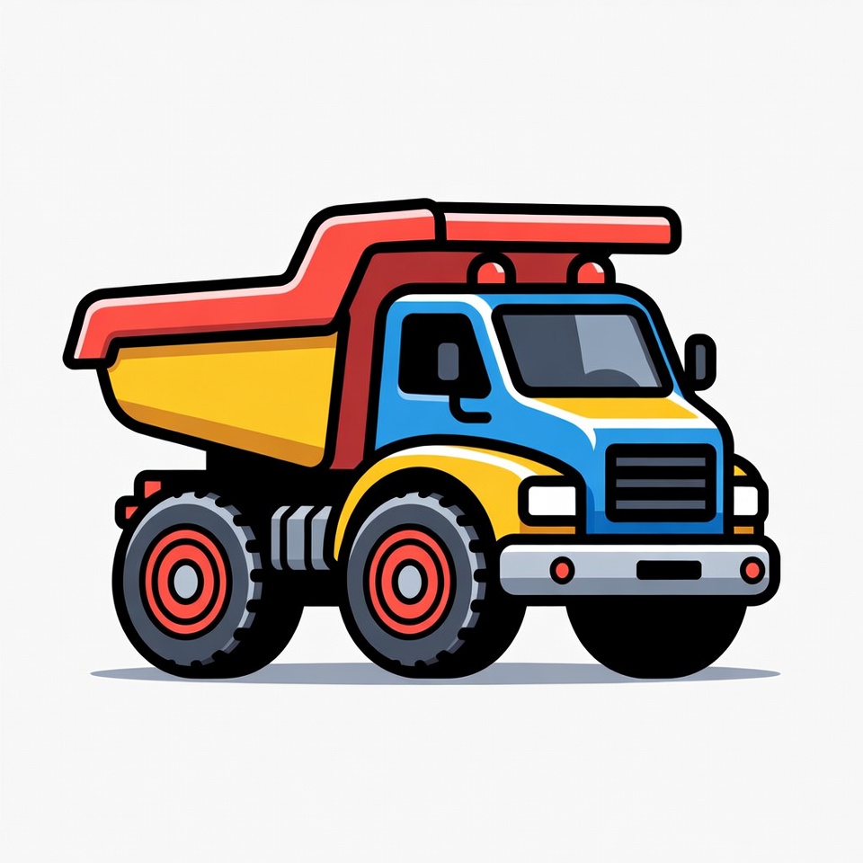 Colorful Dump Truck Illustration Colorful Dump Truck Illustration