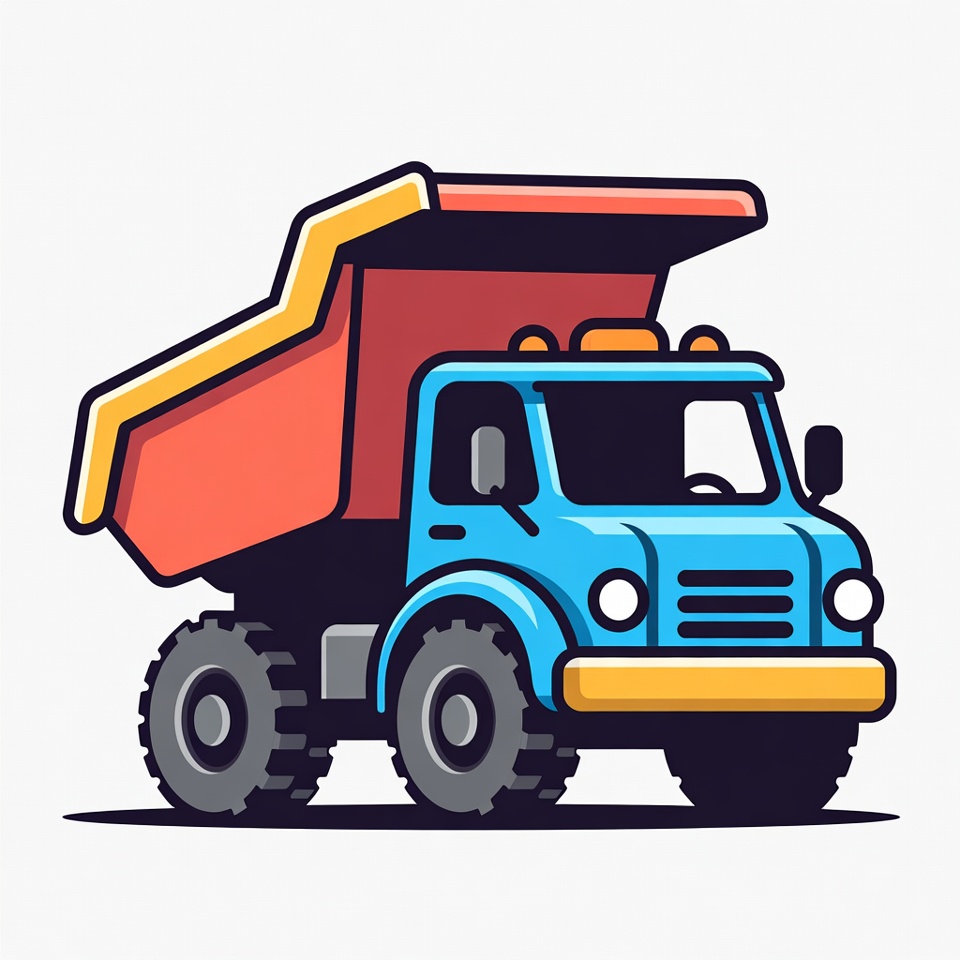 Blue Dump Truck with Raised Bed Blue Dump Truck with Raised Bed