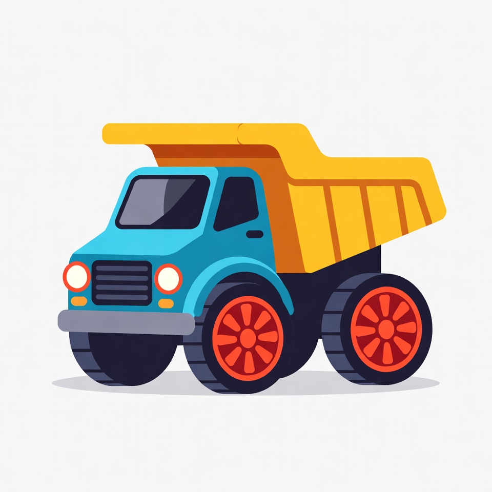 Blue Dump Truck Illustration Blue Dump Truck Illustration