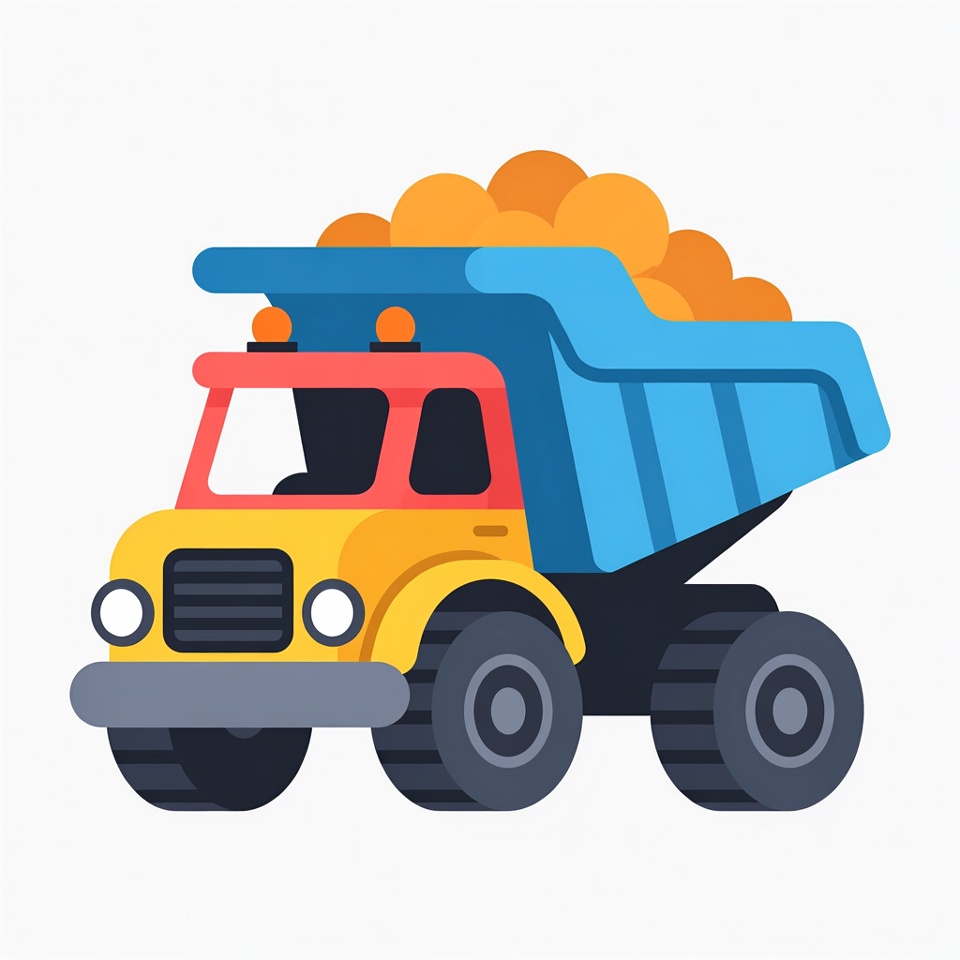 Colorful Dump Truck with Oranges Colorful Dump Truck with Oranges