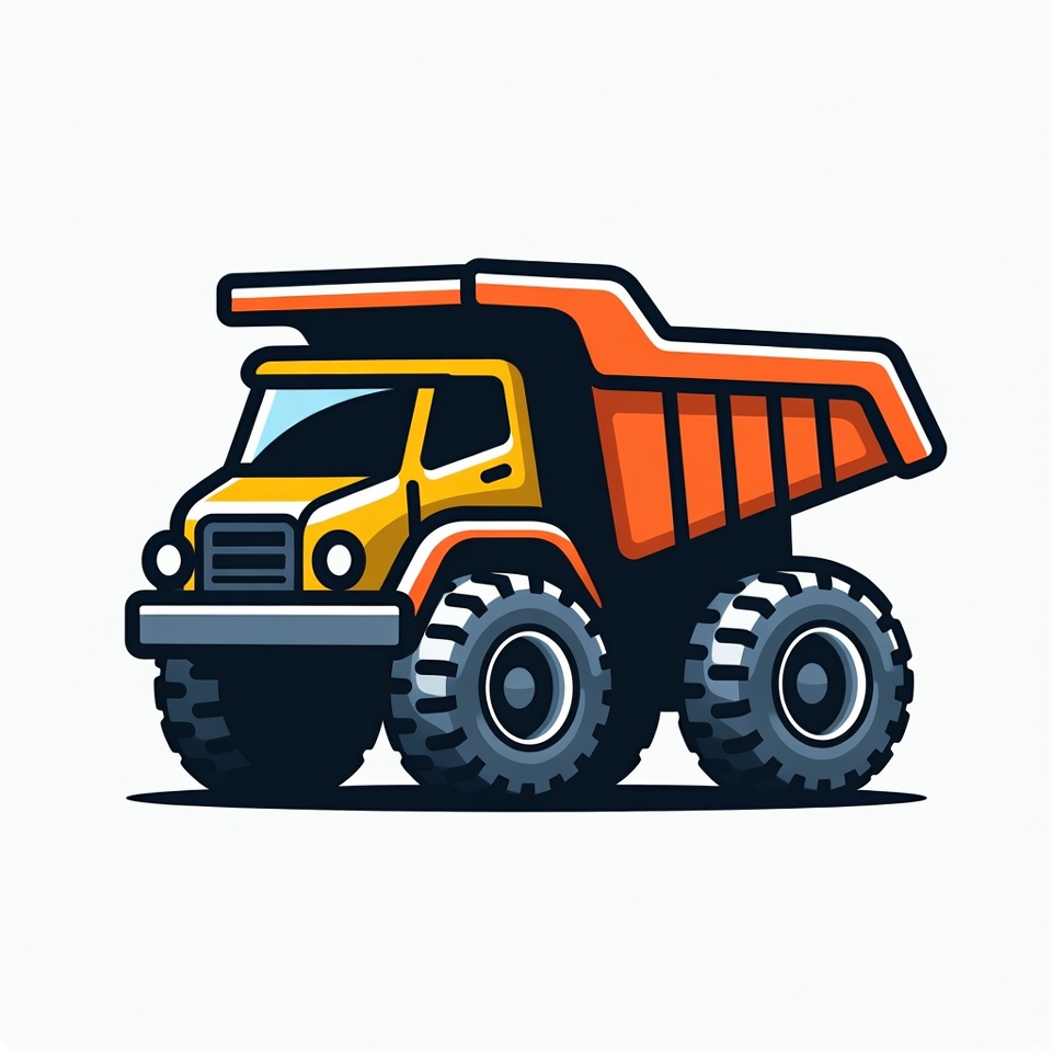 Orange Dump Truck Illustration Orange Dump Truck Illustration