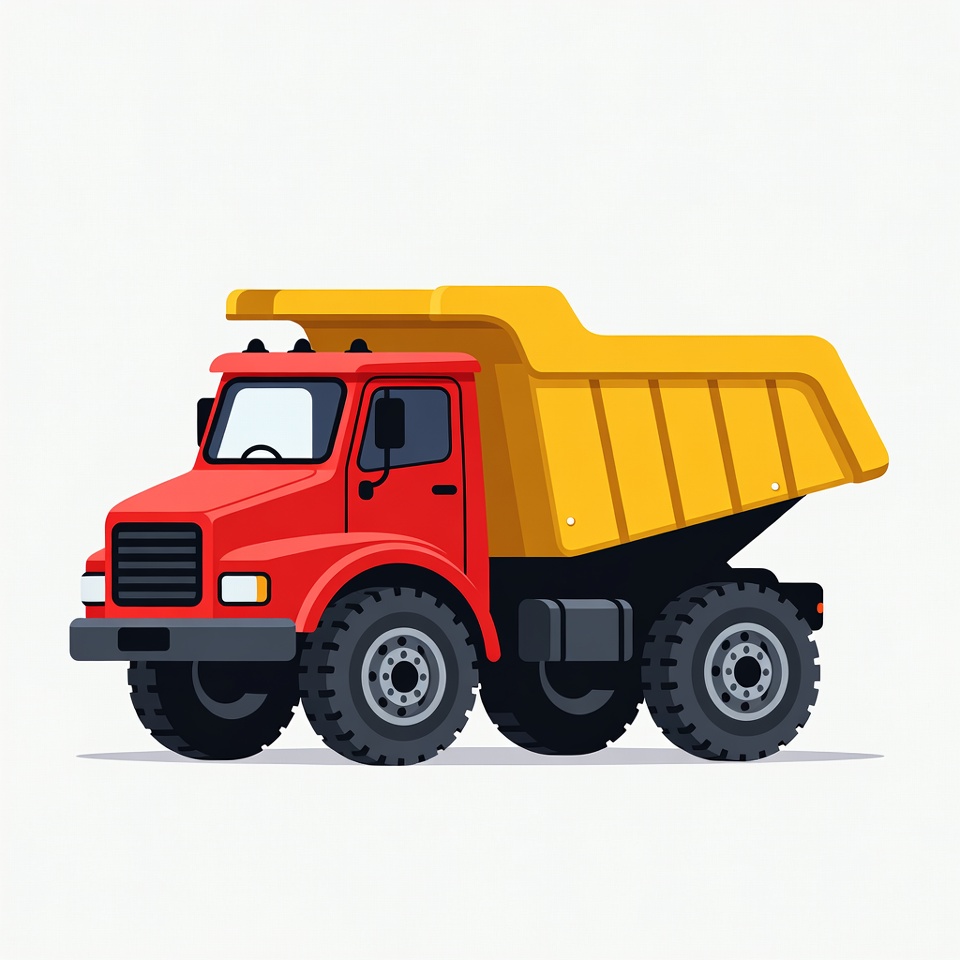 Red Dump Truck Illustration Red Dump Truck Illustration
