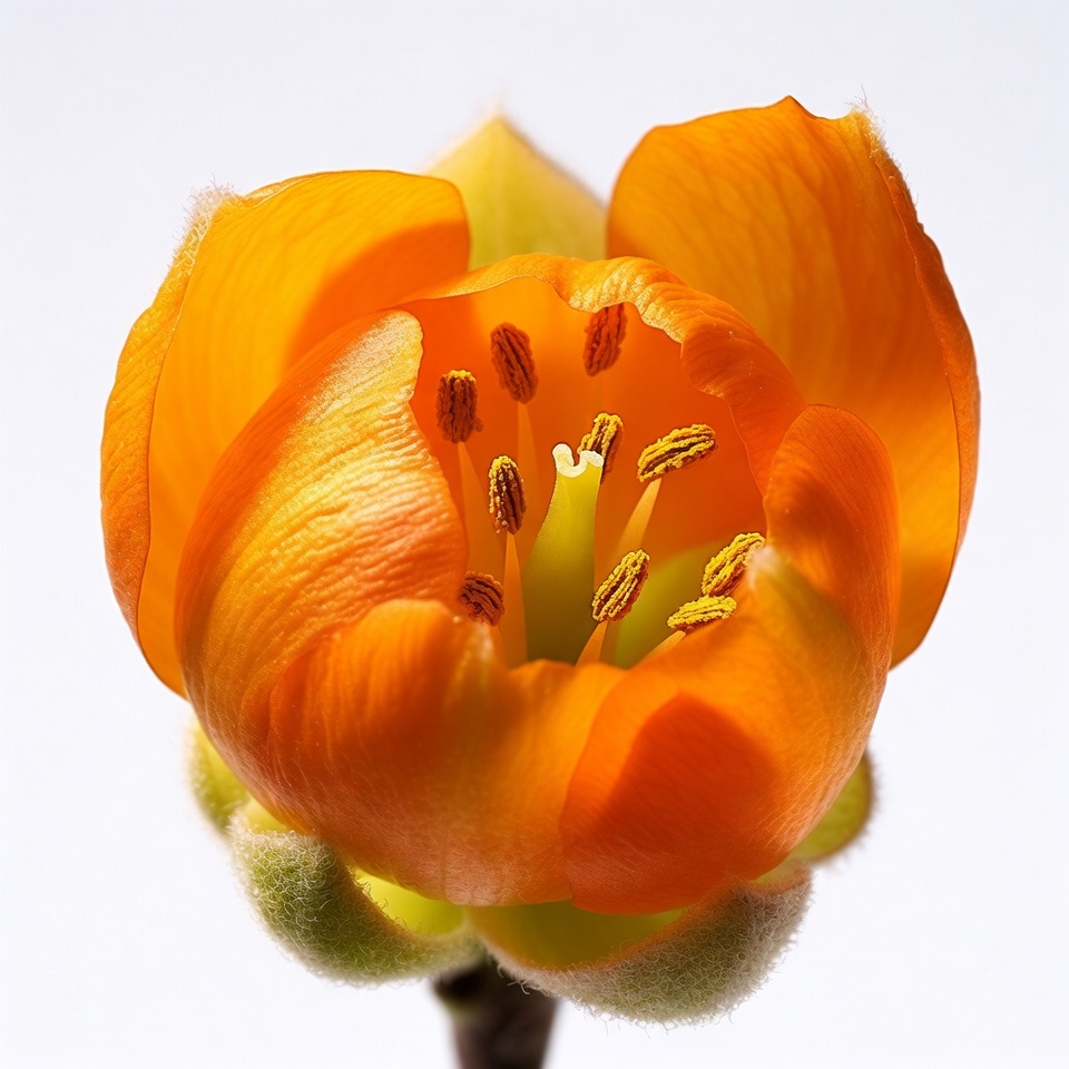 Orange flower bud opening Orange flower bud opening