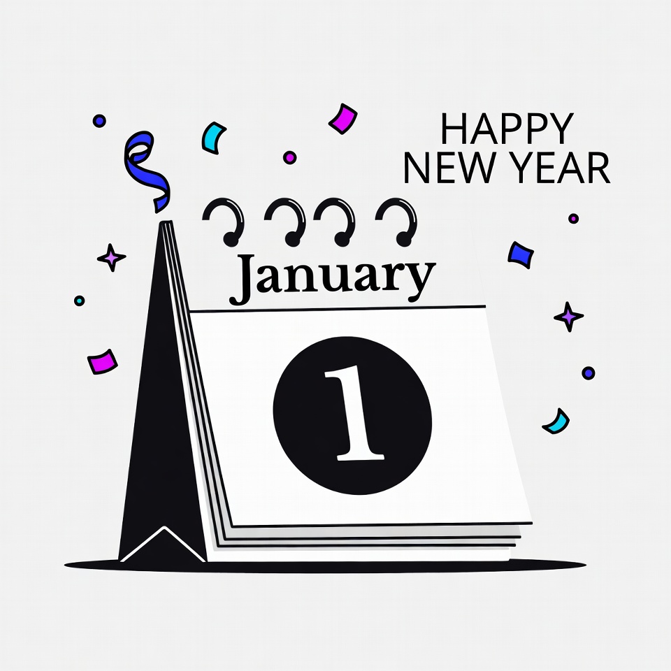 Happy New Year January 1 Calendar Happy New Year January 1 Calendar