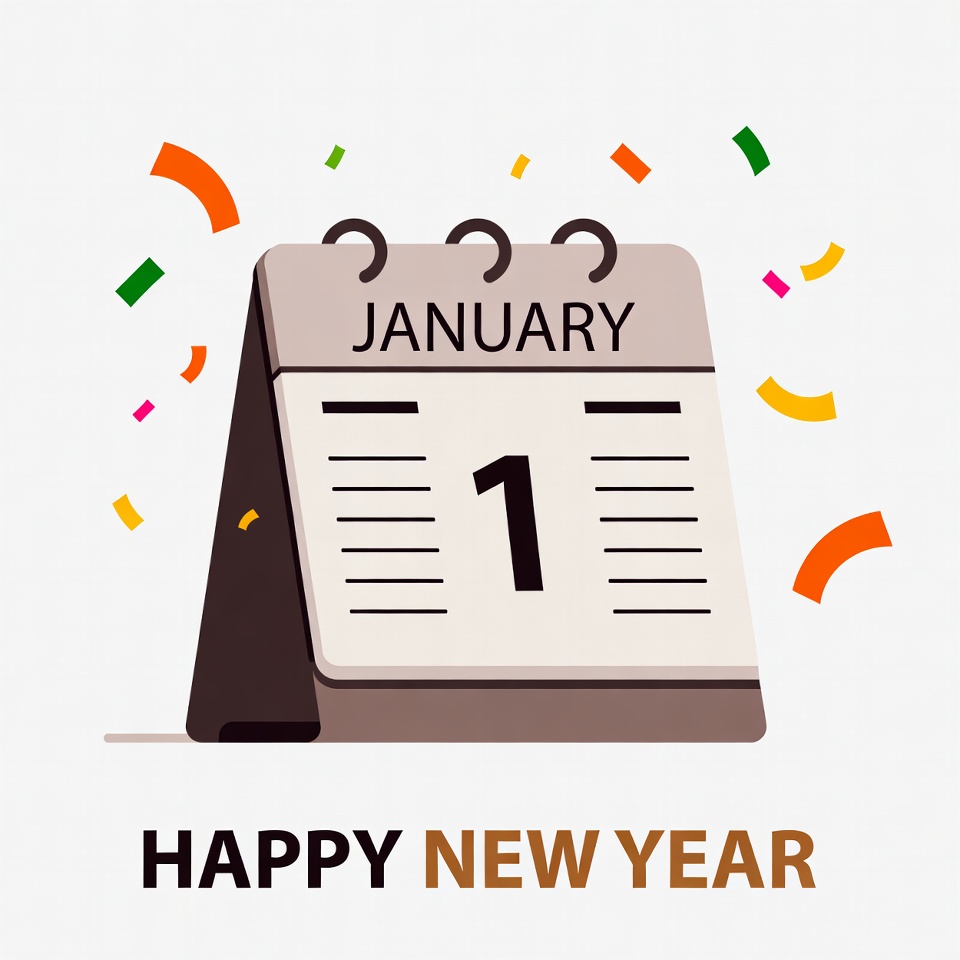 January Calendar Happy New Year Illustration January Calendar Happy New Year Illustration