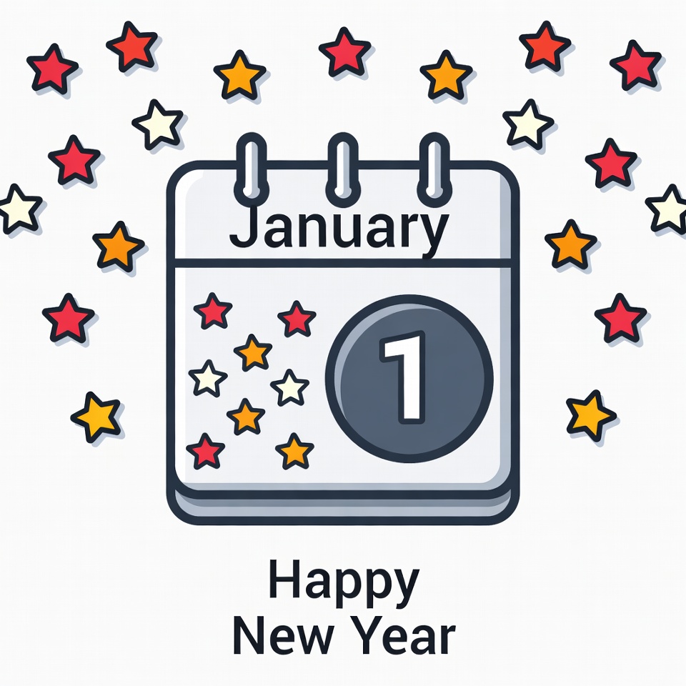 January 1 Happy New Year Calendar January 1 Happy New Year Calendar