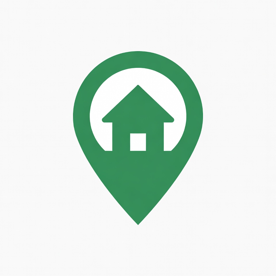 Green house location pin icon Green house location pin icon