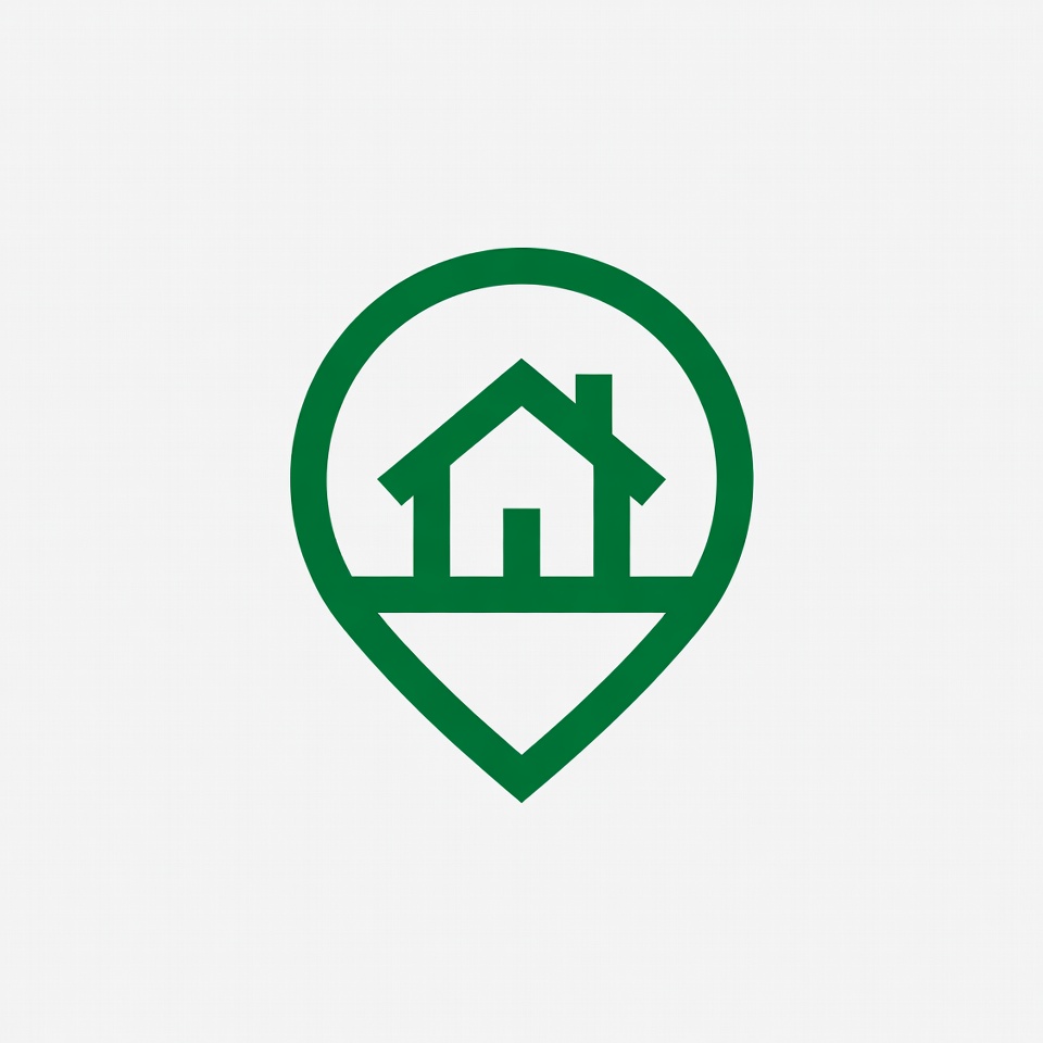 Green house location pin icon Green house location pin icon