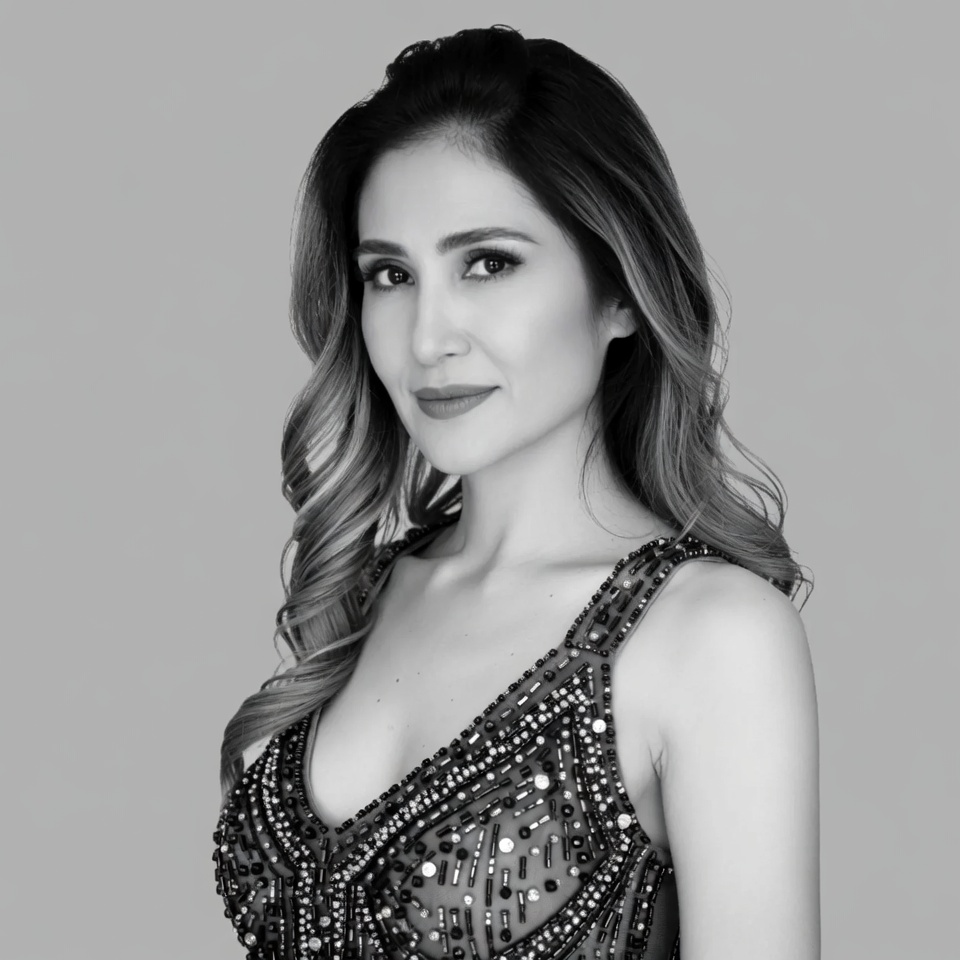 Woman in beaded dress portrait Woman in beaded dress portrait