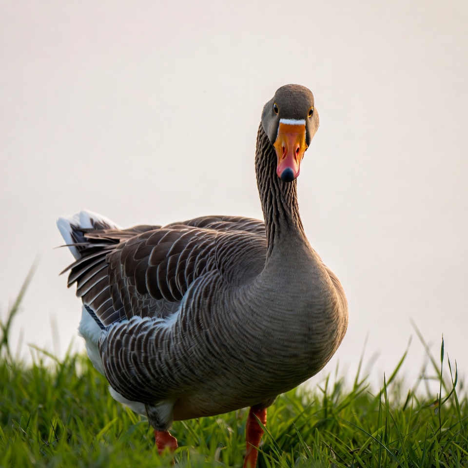 Goose standing in grass Goose standing in grass