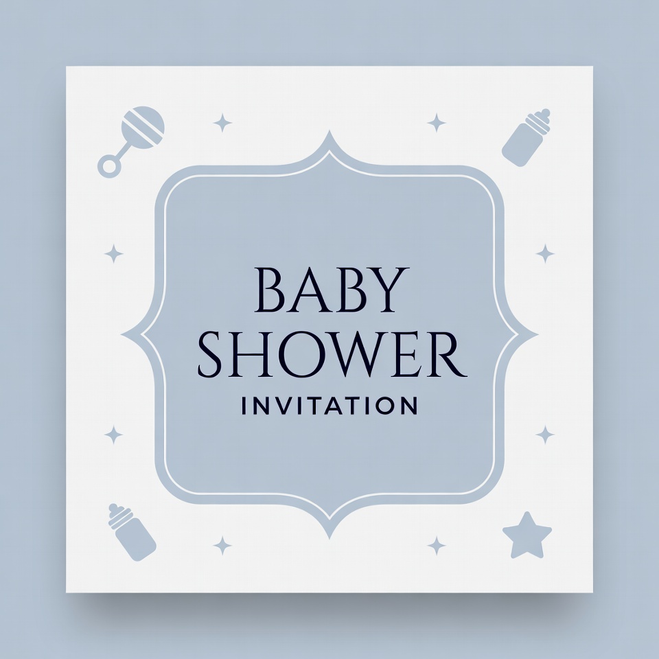 Blue Baby Shower Invitation Blue Baby Shower Invitation