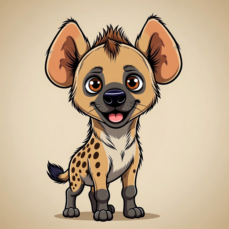 Cute cartoon baby hyena Cute cartoon baby hyena