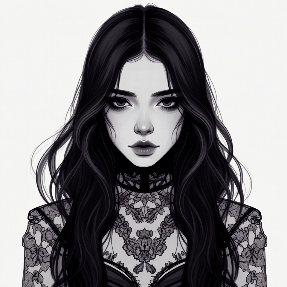 Gothic woman with lace collar Gothic woman with lace collar