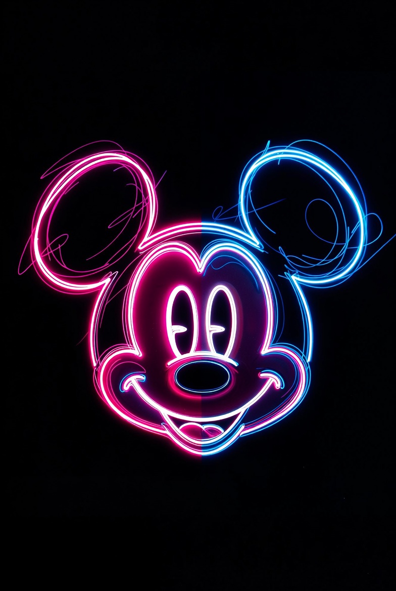 Neon Mickey Mouse Head Neon Mickey Mouse Head